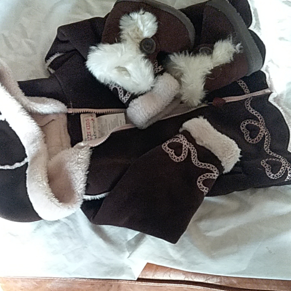 Girls Winter Hooded Jacket with matching booties